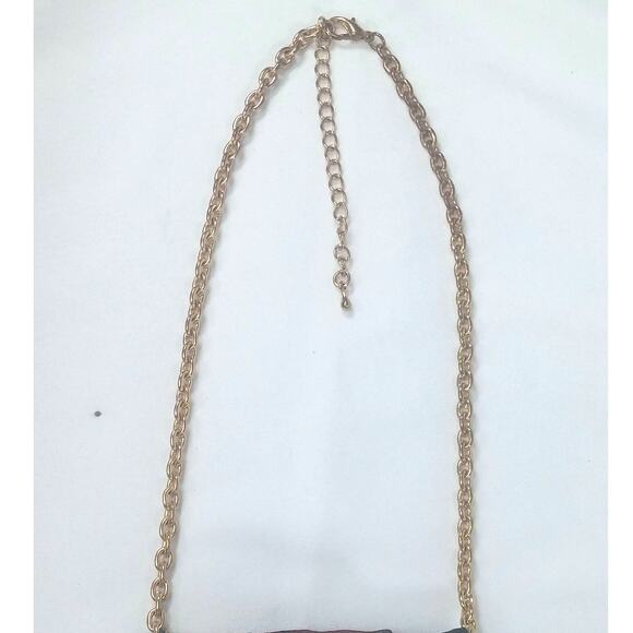 Artisan Vintage Silk Tie Necklace Milano Upcycled Antique Gold Brooch Accent NEW - Picture 11 of 13